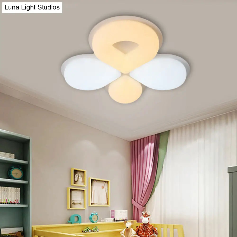 Lámpara de techo LED infantil DecorBites™ en gris/blanco/café - Diseño floral adorable