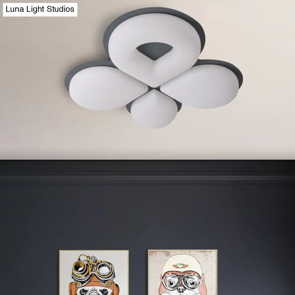 Lámpara de techo LED infantil DecorBites™ en gris/blanco/café - Diseño floral adorable