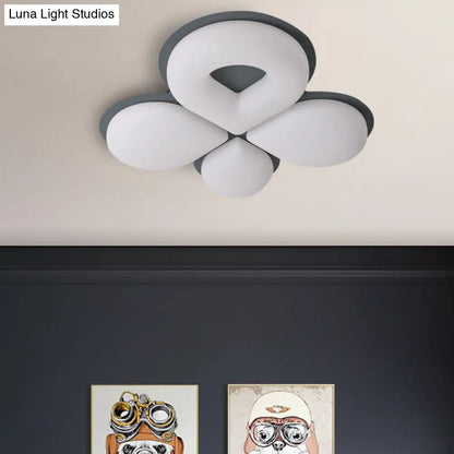 Lámpara de techo LED infantil DecorBites™ en gris/blanco/café - Diseño floral adorable