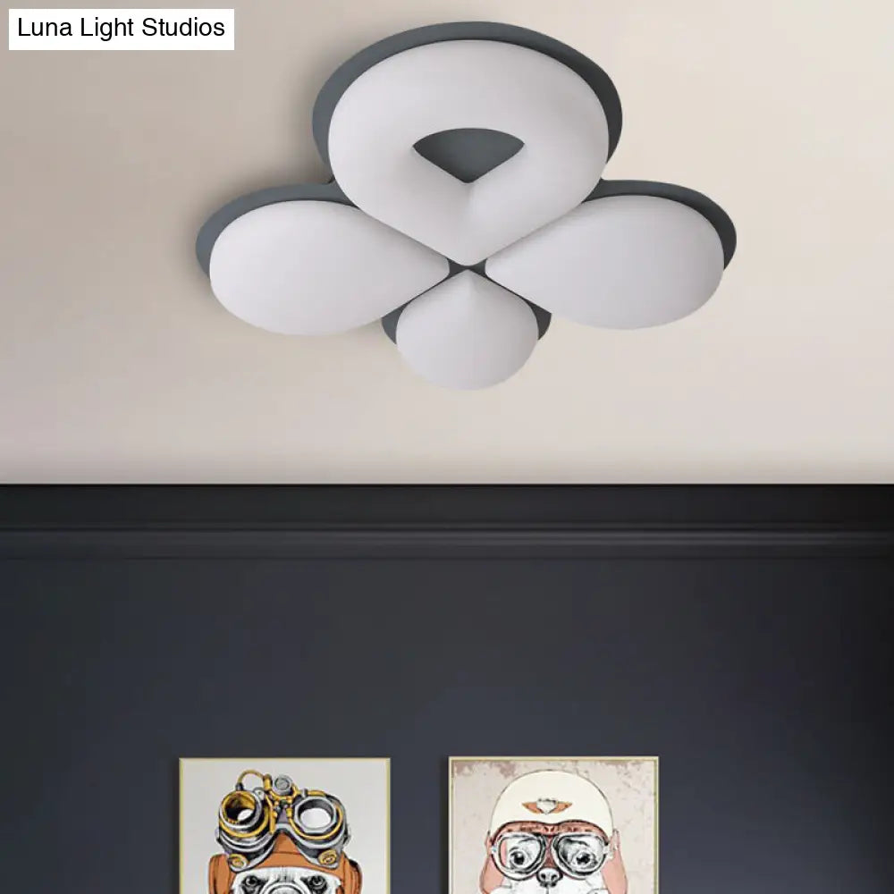 Lámpara de techo LED infantil DecorBites™ en gris/blanco/café - Diseño floral adorable