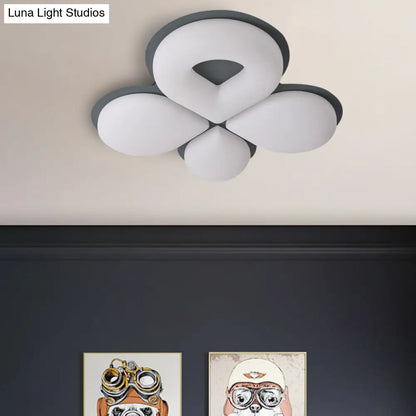 Lámpara de techo LED infantil DecorBites™ en gris/blanco/café - Diseño floral adorable