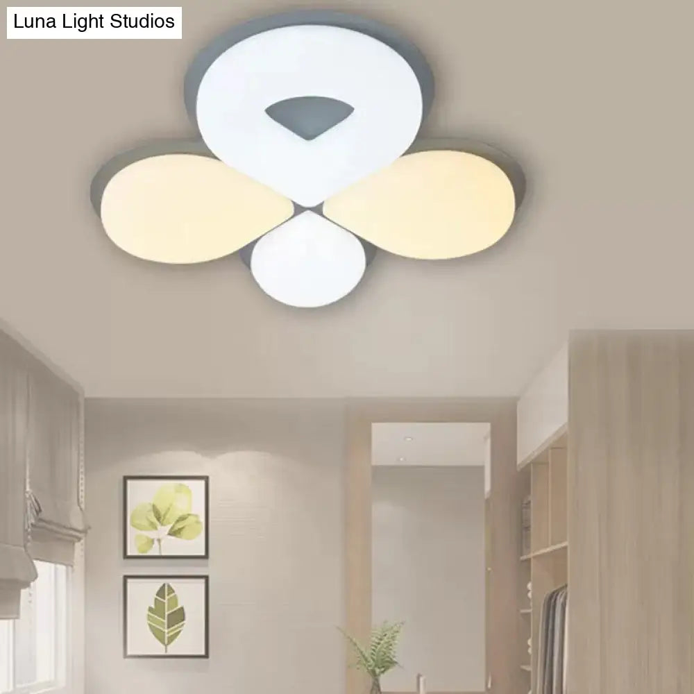 Lámpara de techo LED infantil DecorBites™ en gris/blanco/café - Diseño floral adorable