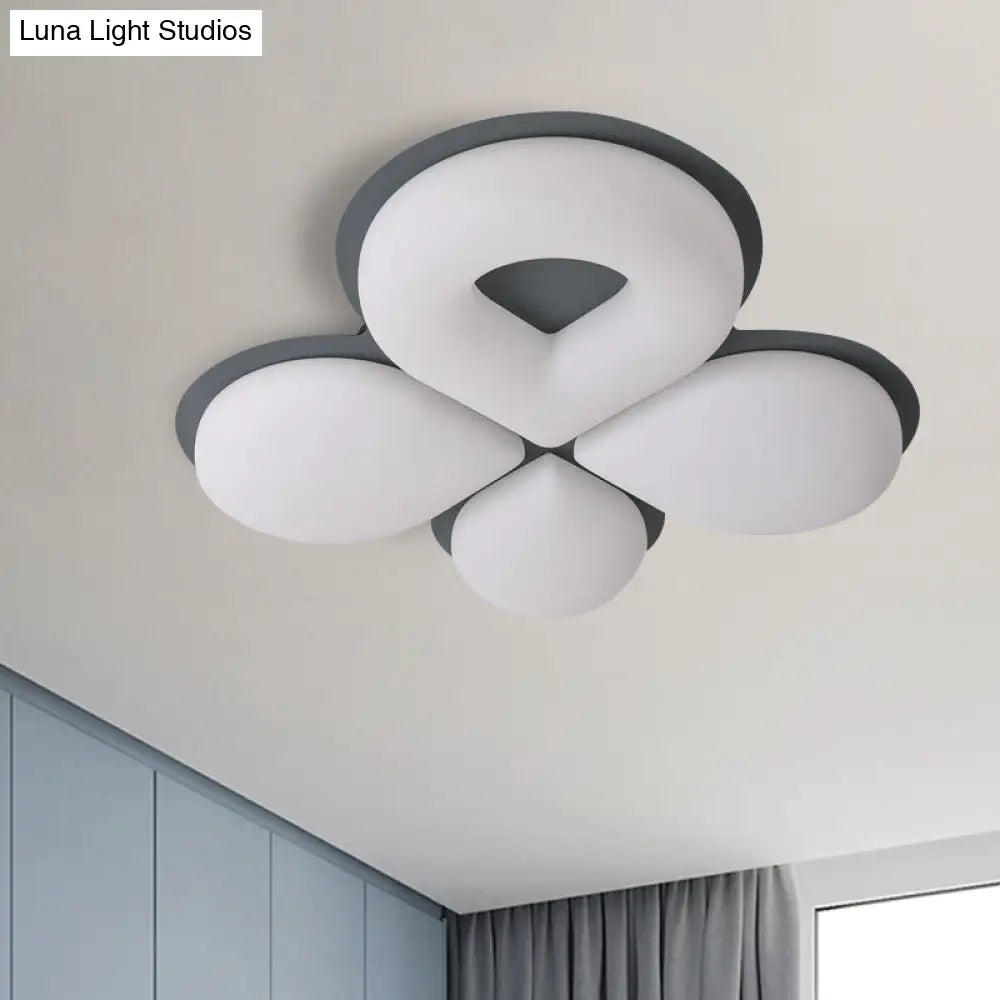 Lámpara de techo LED infantil DecorBites™ en gris/blanco/café - Diseño floral adorable