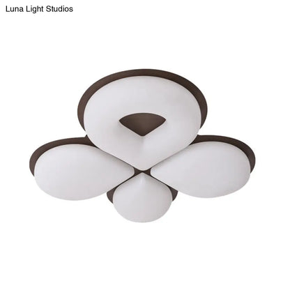 Lámpara de techo LED infantil DecorBites™ en gris/blanco/café - Diseño floral adorable