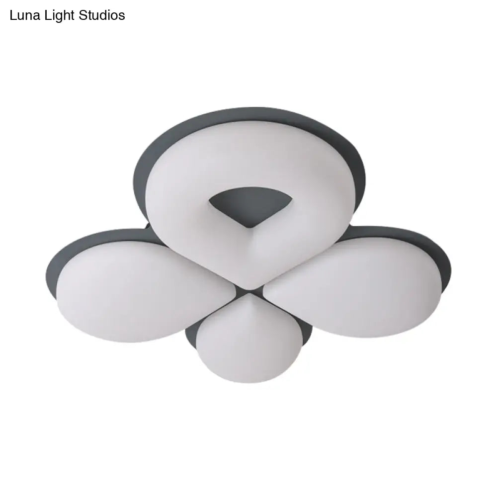 Lámpara de techo LED infantil DecorBites™ en gris/blanco/café - Diseño floral adorable