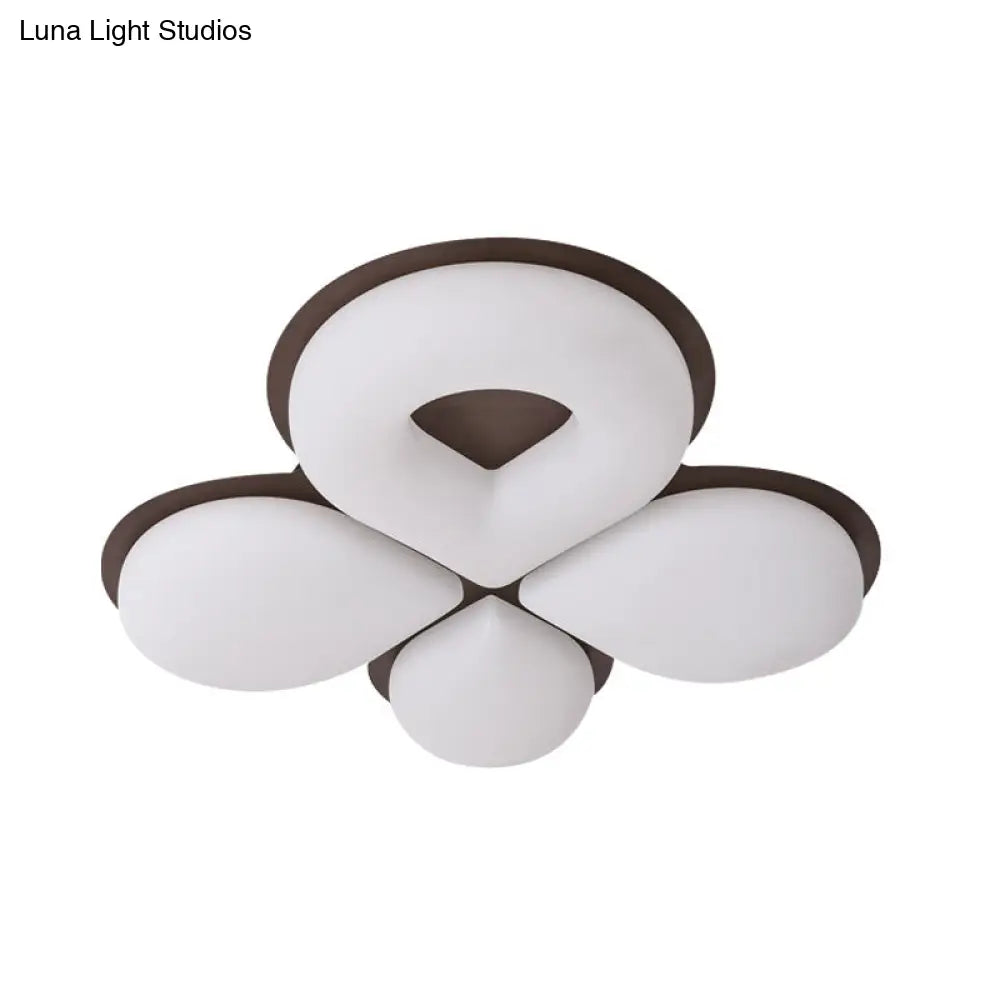 Lámpara de techo LED infantil DecorBites™ en gris/blanco/café - Diseño floral adorable