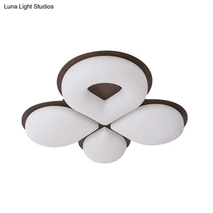 Lámpara de techo LED infantil DecorBites™ en gris/blanco/café - Diseño floral adorable