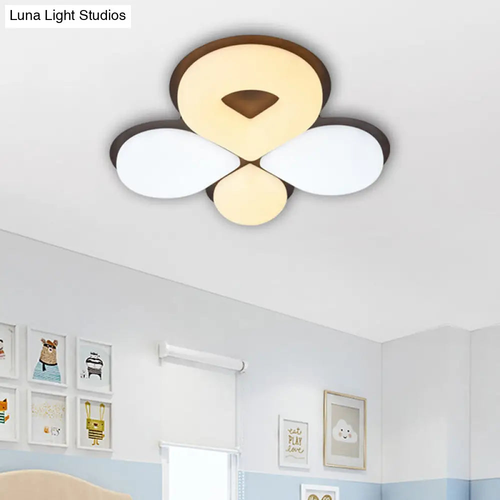 Lámpara de techo LED infantil DecorBites™ en gris/blanco/café - Diseño floral adorable