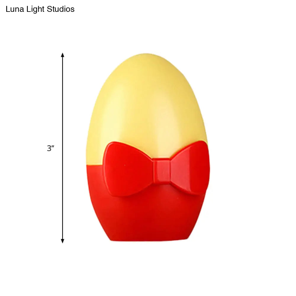 Lámpara de pared infantil con forma de huevo, luz nocturna mini - Lámpara LED de plástico enchufable en color amarillo-rojo