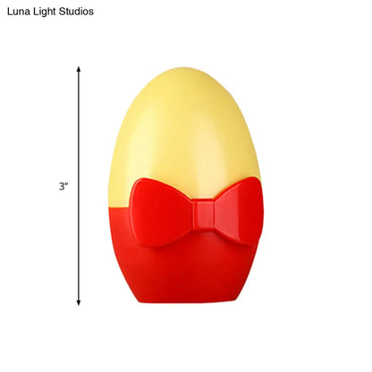Lámpara de pared infantil con forma de huevo, luz nocturna mini - Lámpara LED de plástico enchufable en color amarillo-rojo