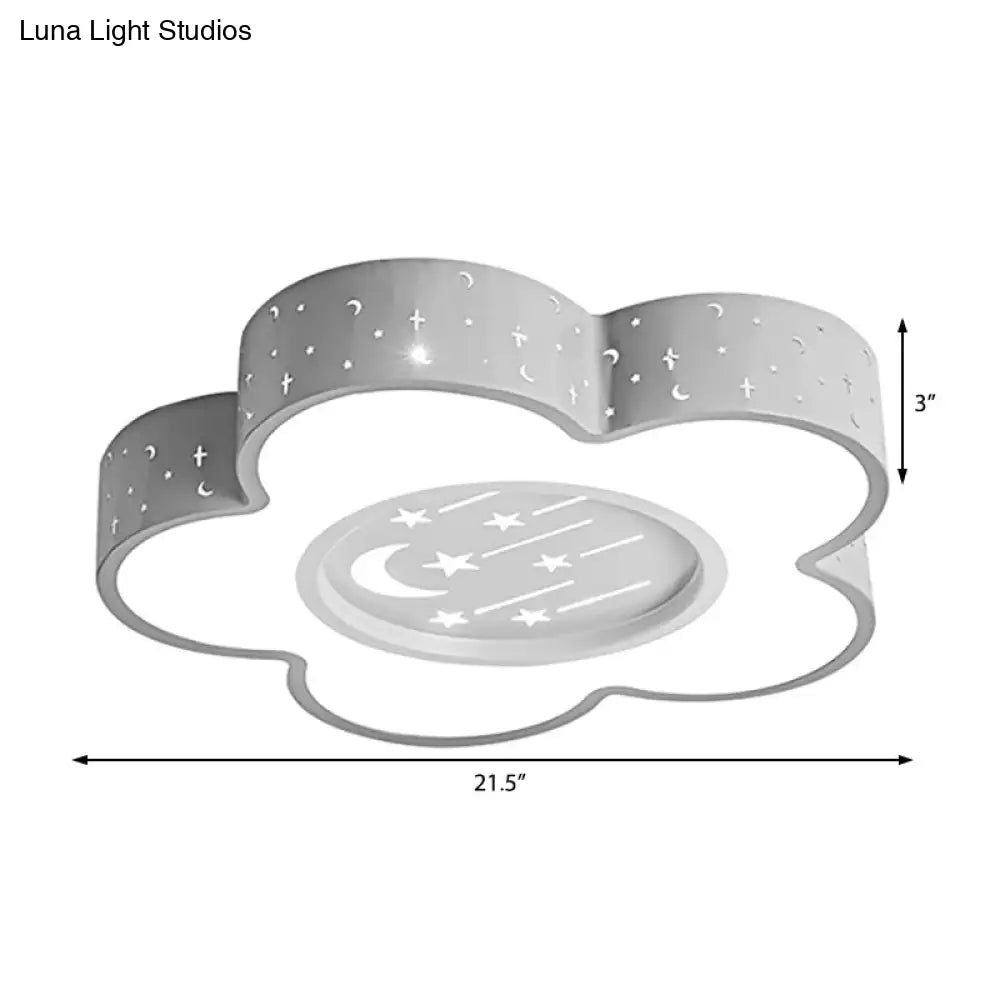 ديكوربايتس™ ديكوربايتس™ مصباح LED للتركيب في السقف على شكل زهرة مجوفة للأطفال بتصميم رسوم متحركة للقمر والنجوم