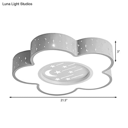 ديكوربايتس™ ديكوربايتس™ مصباح LED للتركيب في السقف على شكل زهرة مجوفة للأطفال بتصميم رسوم متحركة للقمر والنجوم