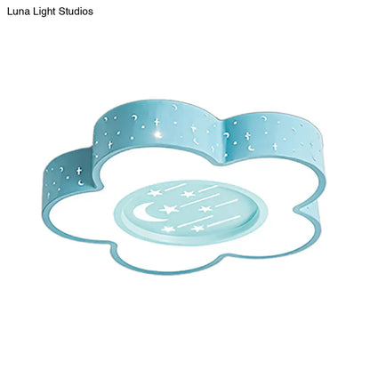 ديكوربايتس™ ديكوربايتس™ مصباح LED للتركيب في السقف على شكل زهرة مجوفة للأطفال بتصميم رسوم متحركة للقمر والنجوم