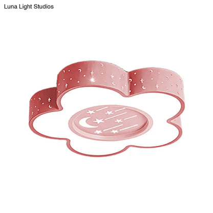 ديكوربايتس™ ديكوربايتس™ مصباح LED للتركيب في السقف على شكل زهرة مجوفة للأطفال بتصميم رسوم متحركة للقمر والنجوم