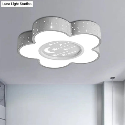 ديكوربايتس™ ديكوربايتس™ مصباح LED للتركيب في السقف على شكل زهرة مجوفة للأطفال بتصميم رسوم متحركة للقمر والنجوم