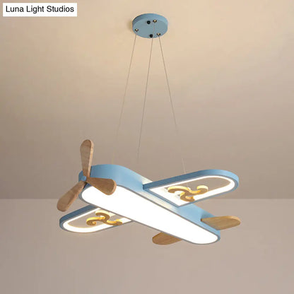 DecorBites™ Childrens Plane Shaped Hanging Lamp Acrylic Bedroom LED Chandelier Pendant Light
