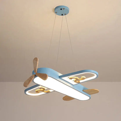 DecorBites™ Childrens Plane Shaped Hanging Lamp Acrylic Bedroom LED Chandelier Pendant Light