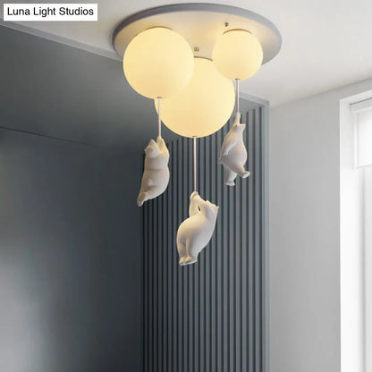 Lámpara de techo DecorBites™ para habitación infantil con forma de osito de dibujos animados - Lámpara de techo empotrada con forma de bola