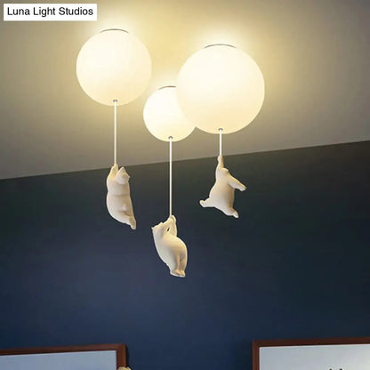 Lámpara de techo DecorBites™ para habitación infantil con forma de osito de dibujos animados - Lámpara de techo empotrada con forma de bola