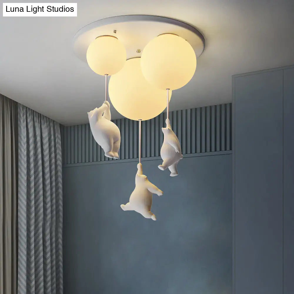 Lámpara de techo DecorBites™ para habitación infantil con forma de osito de dibujos animados - Lámpara de techo empotrada con forma de bola