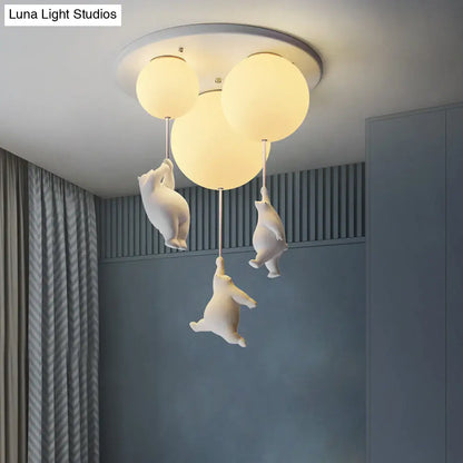 Lámpara de techo DecorBites™ para habitación infantil con forma de osito de dibujos animados - Lámpara de techo empotrada con forma de bola