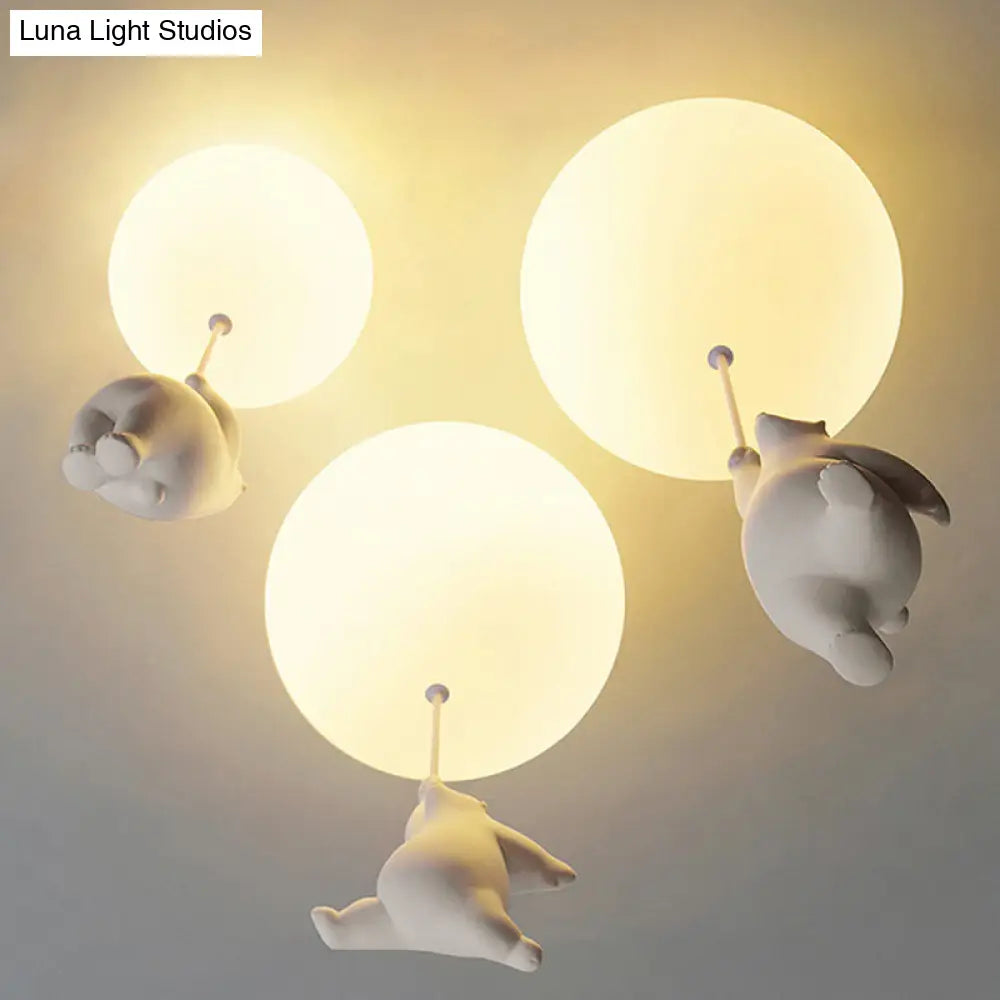 Lámpara de techo DecorBites™ para habitación infantil con forma de osito de dibujos animados - Lámpara de techo empotrada con forma de bola