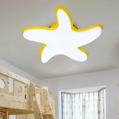 DecorBites™ DecorBites™ Children's Starfish LED Nursery Ceiling Light - Grey/Pink/Yellow Flush Mount Fixture