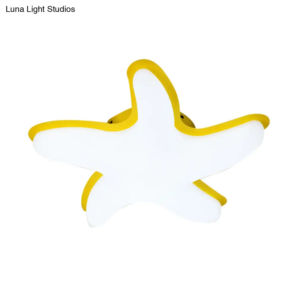 DecorBites™ DecorBites™ Children's Starfish LED Nursery Ceiling Light - Grey/Pink/Yellow Flush Mount Fixture