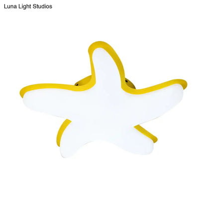 DecorBites™ DecorBites™ Children's Starfish LED Nursery Ceiling Light - Grey/Pink/Yellow Flush Mount Fixture
