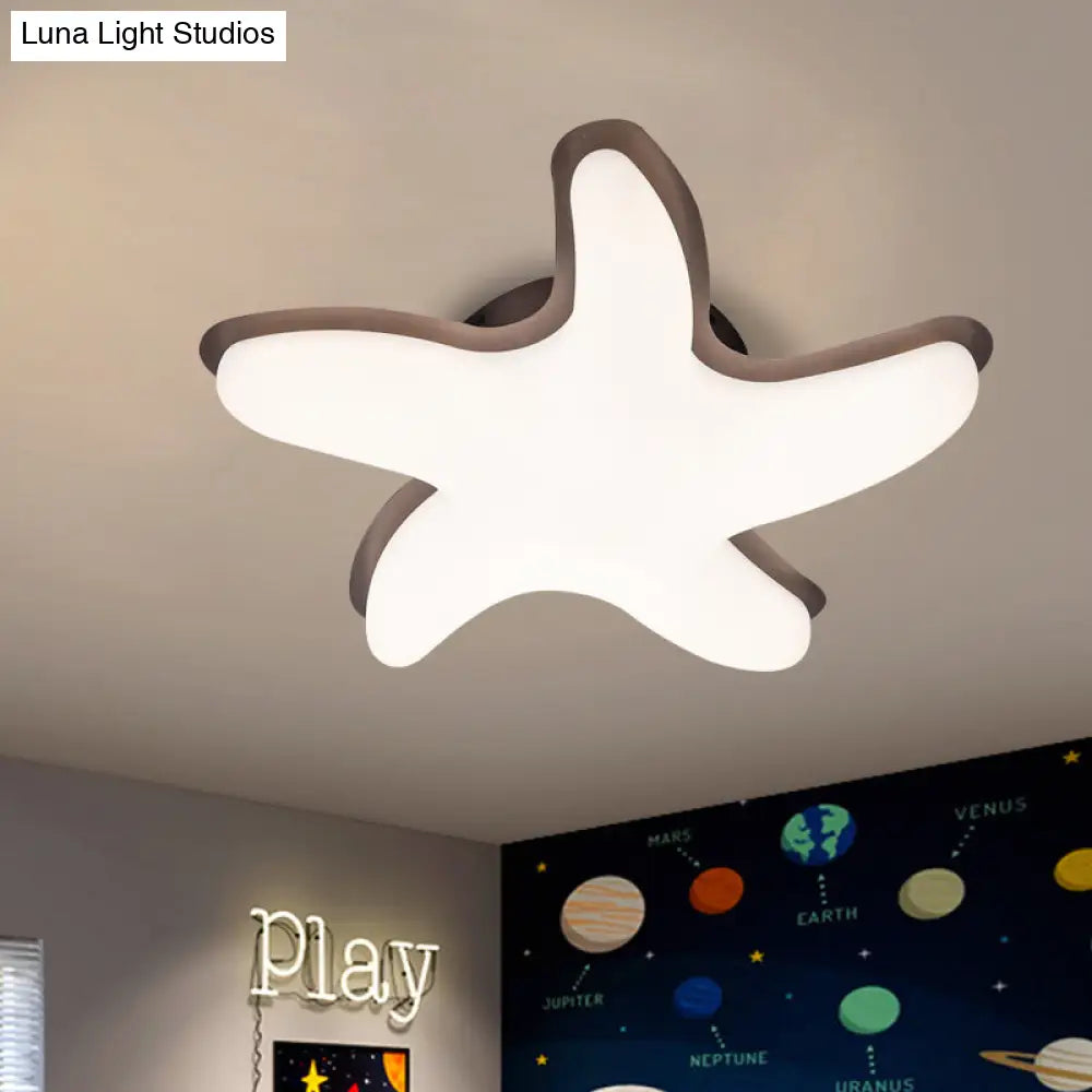 DecorBites™ DecorBites™ Children's Starfish LED Nursery Ceiling Light - Grey/Pink/Yellow Flush Mount Fixture