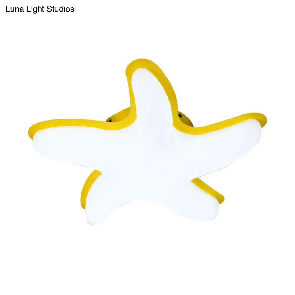 DecorBites™ DecorBites™ Children's Starfish LED Nursery Ceiling Light - Grey/Pink/Yellow Flush Mount Fixture