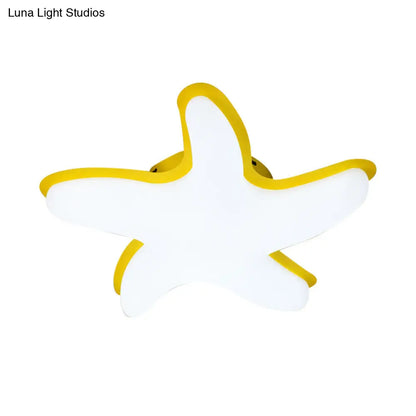 DecorBites™ DecorBites™ Children's Starfish LED Nursery Ceiling Light - Grey/Pink/Yellow Flush Mount Fixture