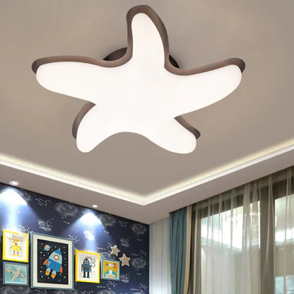 DecorBites™ DecorBites™ Children's Starfish LED Nursery Ceiling Light - Grey/Pink/Yellow Flush Mount Fixture