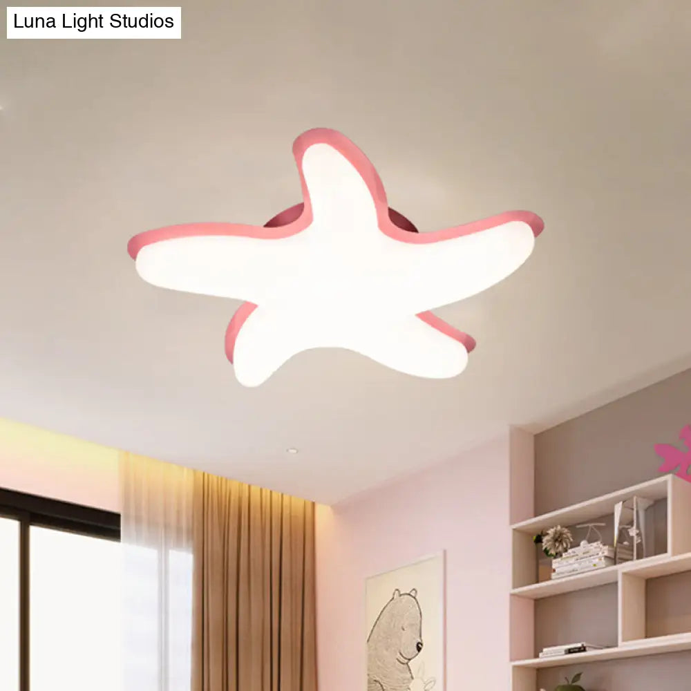 DecorBites™ DecorBites™ Children's Starfish LED Nursery Ceiling Light - Grey/Pink/Yellow Flush Mount Fixture