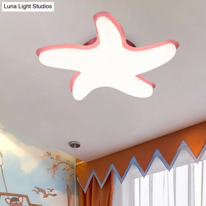 DecorBites™ DecorBites™ Children's Starfish LED Nursery Ceiling Light - Grey/Pink/Yellow Flush Mount Fixture