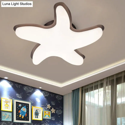DecorBites™ DecorBites™ Children's Starfish LED Nursery Ceiling Light - Grey/Pink/Yellow Flush Mount Fixture
