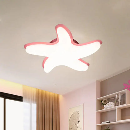 DecorBites™ DecorBites™ Children's Starfish LED Nursery Ceiling Light - Grey/Pink/Yellow Flush Mount Fixture