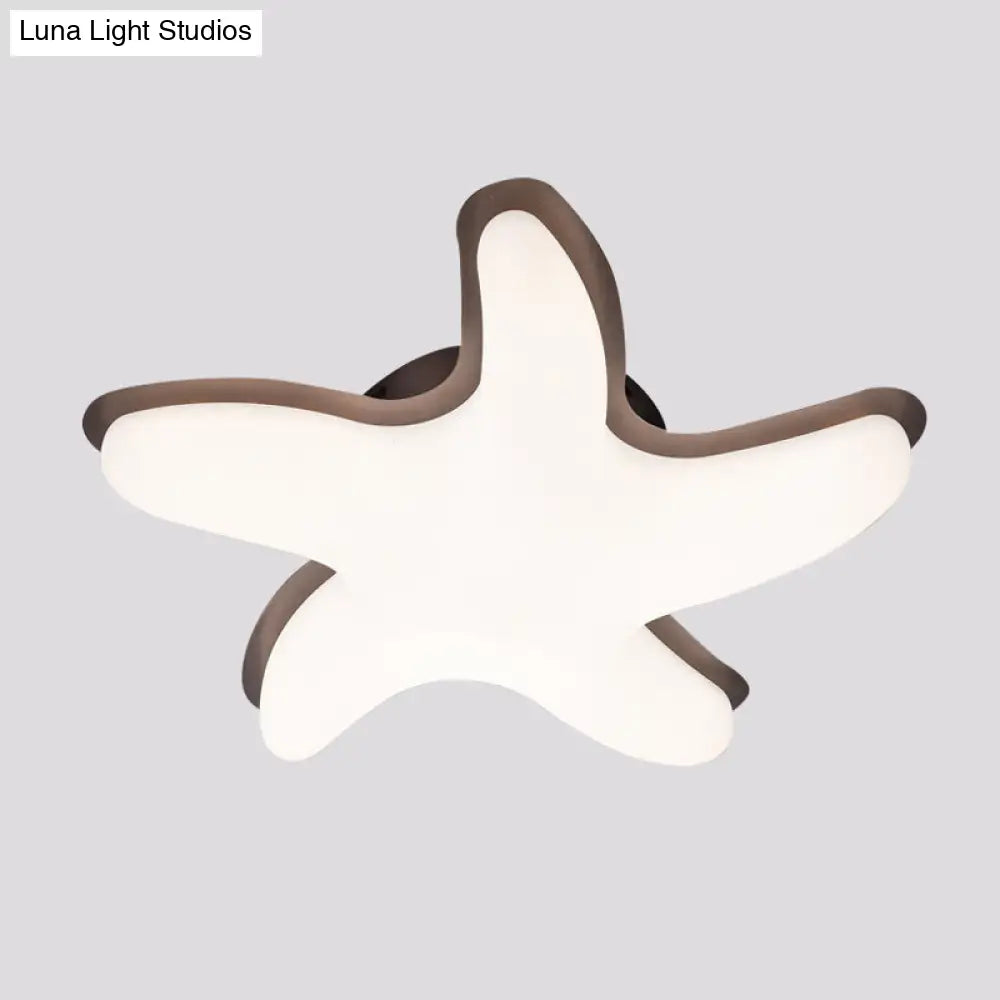 DecorBites™ DecorBites™ Children's Starfish LED Nursery Ceiling Light - Grey/Pink/Yellow Flush Mount Fixture