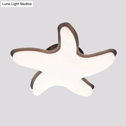 DecorBites™ DecorBites™ Children's Starfish LED Nursery Ceiling Light - Grey/Pink/Yellow Flush Mount Fixture