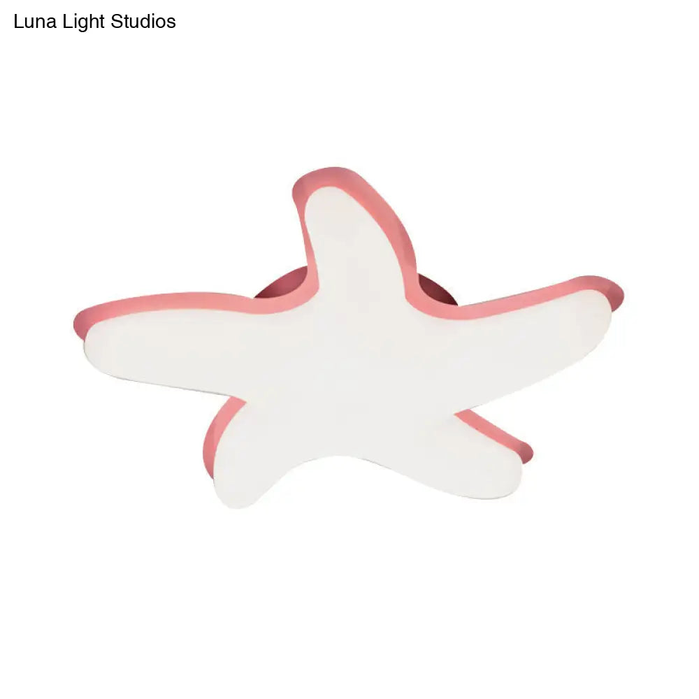 DecorBites™ DecorBites™ Children's Starfish LED Nursery Ceiling Light - Grey/Pink/Yellow Flush Mount Fixture