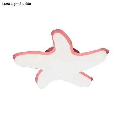 DecorBites™ DecorBites™ Children's Starfish LED Nursery Ceiling Light - Grey/Pink/Yellow Flush Mount Fixture