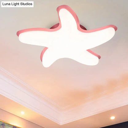 DecorBites™ DecorBites™ Children's Starfish LED Nursery Ceiling Light - Grey/Pink/Yellow Flush Mount Fixture