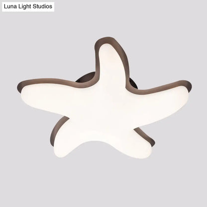 DecorBites™ DecorBites™ Children's Starfish LED Nursery Ceiling Light - Grey/Pink/Yellow Flush Mount Fixture