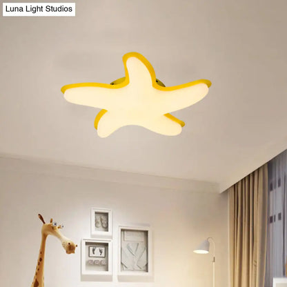 DecorBites™ DecorBites™ Children's Starfish LED Nursery Ceiling Light - Grey/Pink/Yellow Flush Mount Fixture