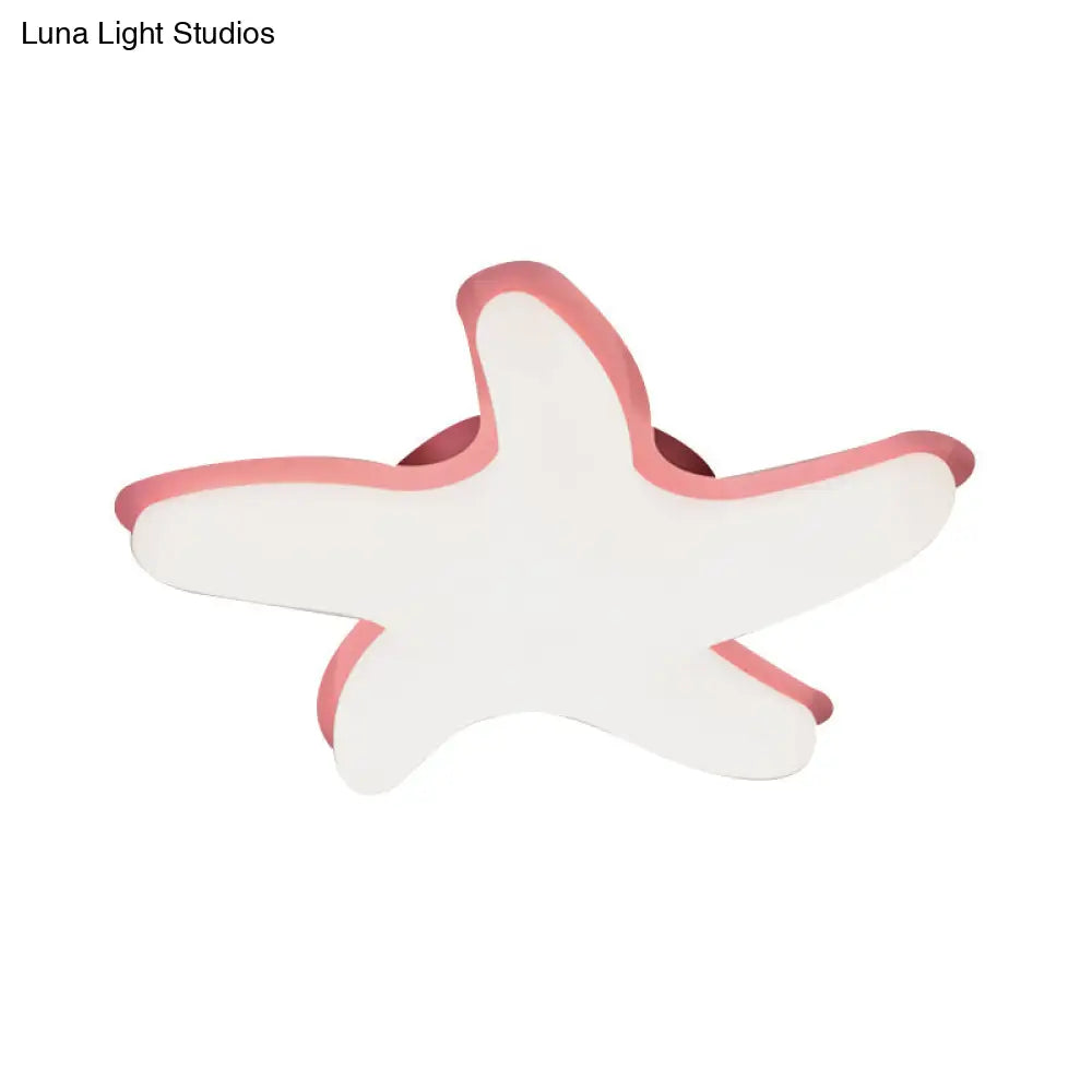 DecorBites™ DecorBites™ Children's Starfish LED Nursery Ceiling Light - Grey/Pink/Yellow Flush Mount Fixture
