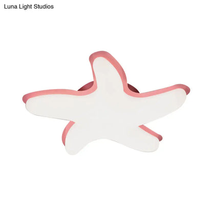 DecorBites™ DecorBites™ Children's Starfish LED Nursery Ceiling Light - Grey/Pink/Yellow Flush Mount Fixture