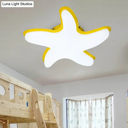 DecorBites™ DecorBites™ Children's Starfish LED Nursery Ceiling Light - Grey/Pink/Yellow Flush Mount Fixture