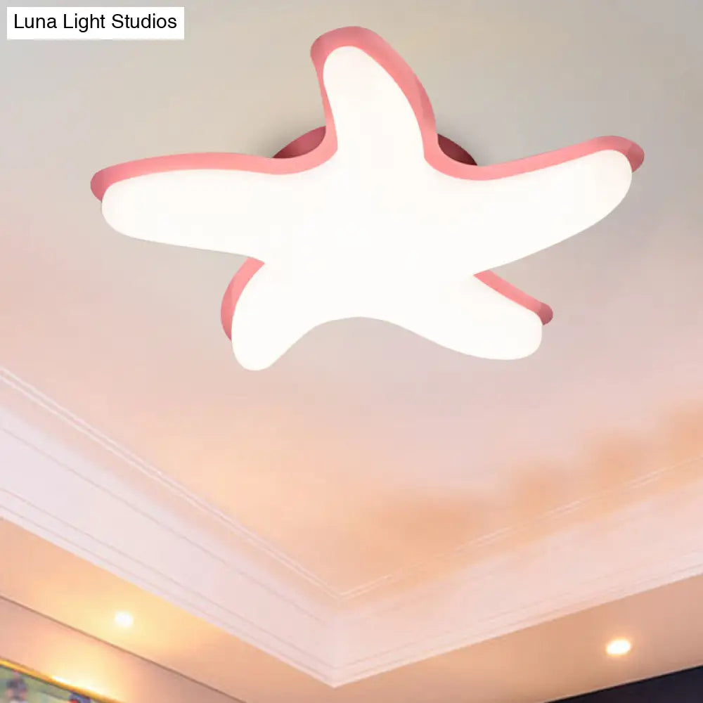 DecorBites™ DecorBites™ Children's Starfish LED Nursery Ceiling Light - Grey/Pink/Yellow Flush Mount Fixture