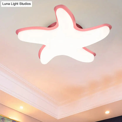 DecorBites™ DecorBites™ Children's Starfish LED Nursery Ceiling Light - Grey/Pink/Yellow Flush Mount Fixture