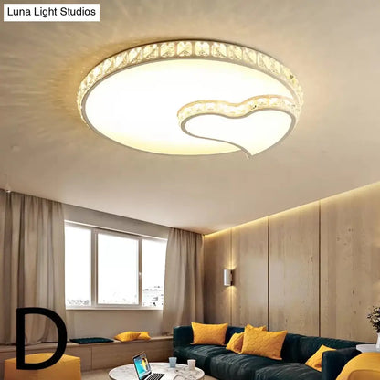 DecorBites™ Lámpara de techo infantil DecorBites™ blanca con vista al cielo, de acrílico y con detalles de cristal para vestíbulo